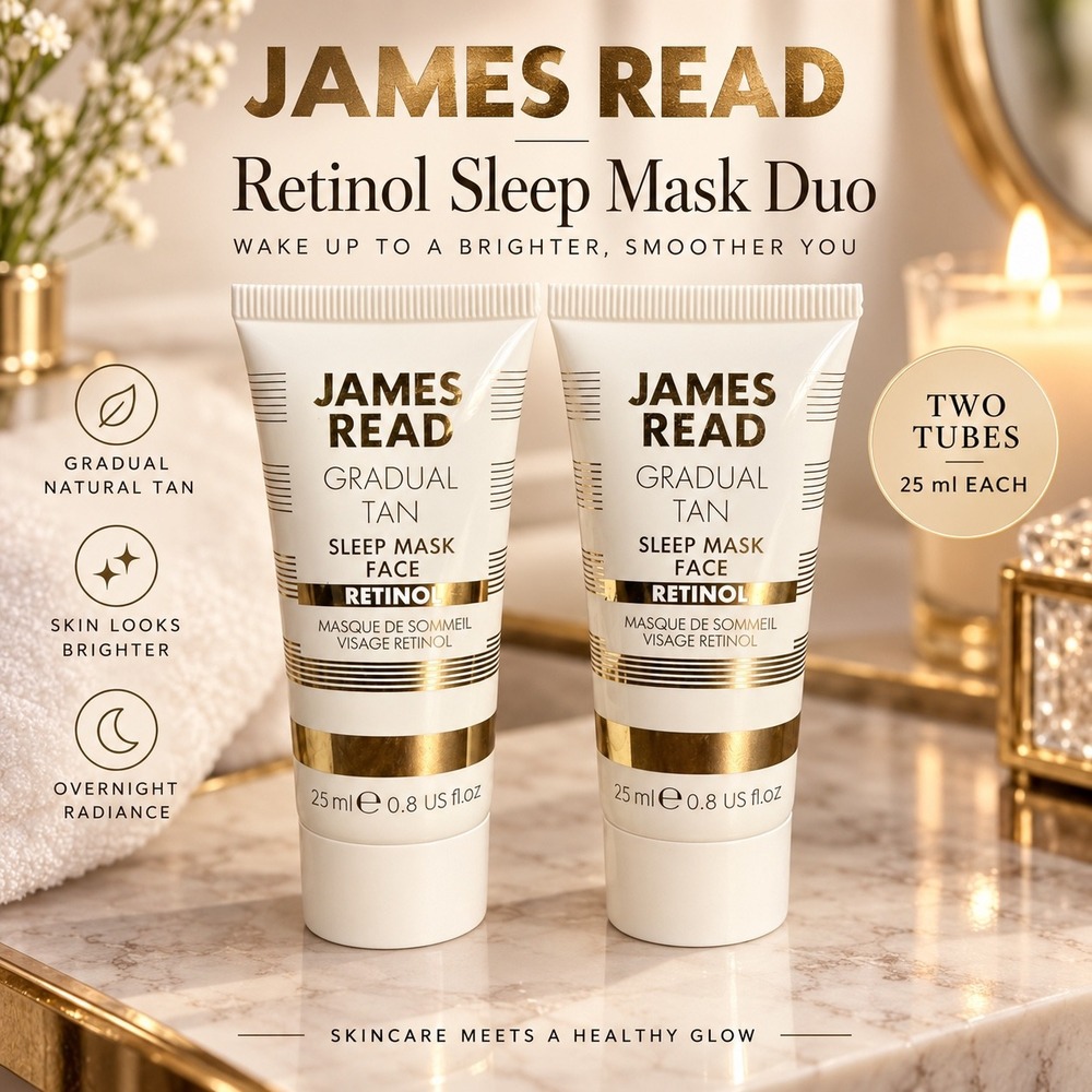 James Read Gradual Tan Sleep Mask Face Retinol 25ml Duo New